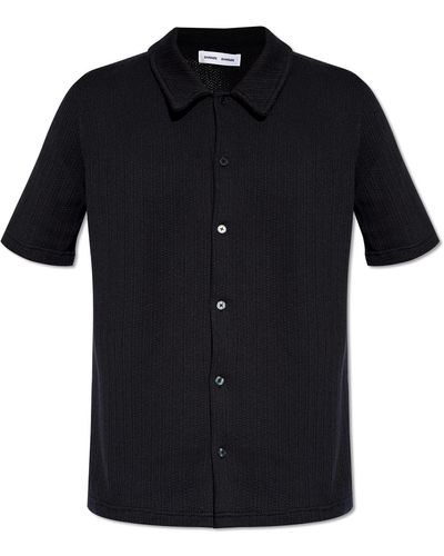 Samsøe & Samsøe 'sakvistbro' Shirt With Short Sleeves, - Black
