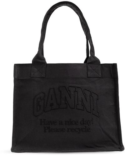 Ganni Shopper Bag, - Black