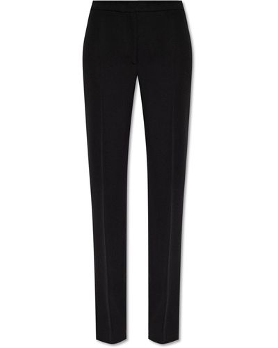 Moschino Wool Pleat-Front Trousers - Black