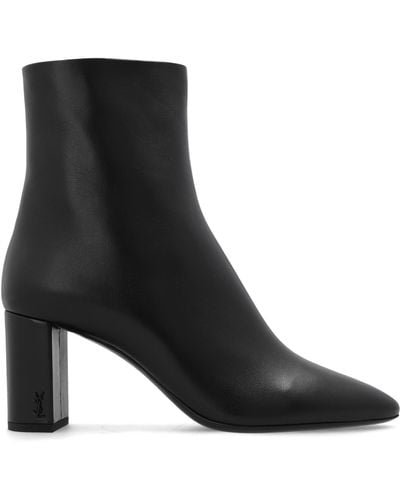 Saint Laurent Leather Ankle Boots. - Black