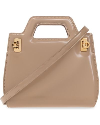 Ferragamo ‘Wanda Mini’ Shoulder Bag - Natural