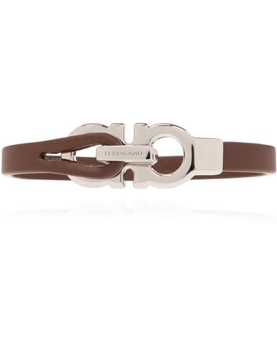 Ferragamo Gancini Bracelet - Size 17 - Brown