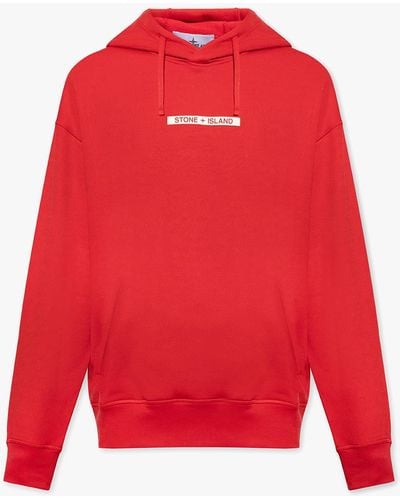 Stone Island Hoodie With Logo - Red