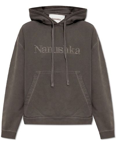 Nanushka ‘Ever’ Hoodie With Logo - Grey