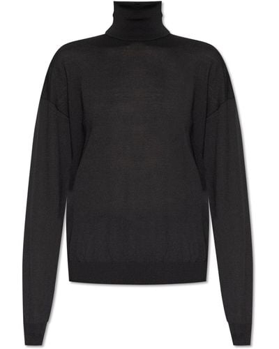 Saint Laurent Wool Turtleneck Sweater - Black