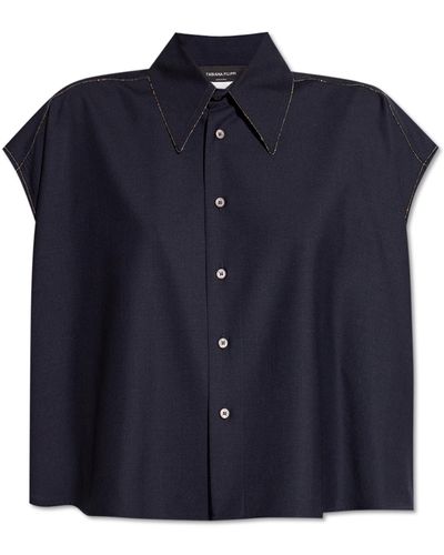 Fabiana Filippi Shirt With Short Sleeves, - Blue