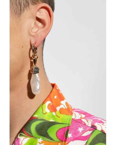 DSquared² Single Clip-on Earring With Logo, - Green