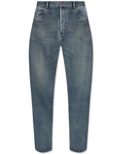 Saint Laurent Jeans With Slightly Tapered Legs, - Blue