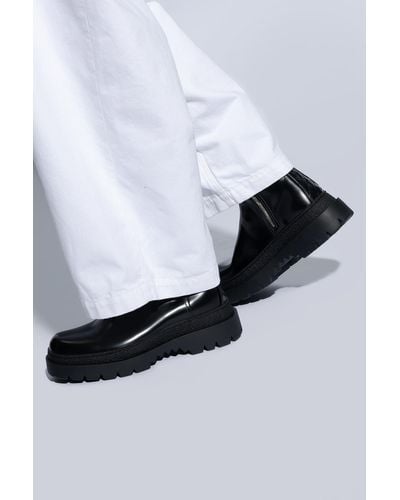 Bottega Veneta Leather Ankle Boots, - Black