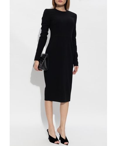 Victoria Beckham Dress With Long Sleeves - Black