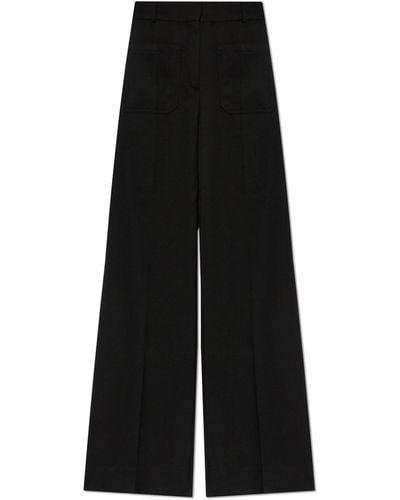 Victoria Beckham Trousers With Pockets, - Black