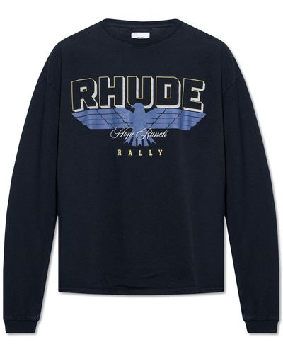 Rhude T-Shirt With Long Sleeves - Blue
