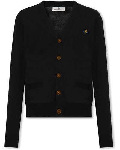 Vivienne Westwood Cardigan With Logo - Black