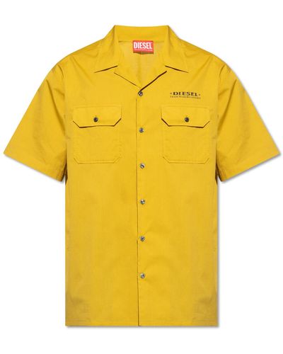 DIESEL Logo-print Utility Shirt - Yellow