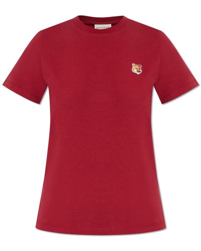 Maison Kitsuné T-shirt With Logo, - Red