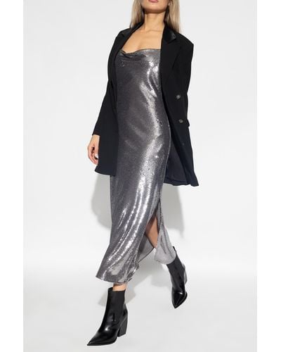 AllSaints Hadley Sequin-embellished Recycled-polyester Maxi Dress - Metallic