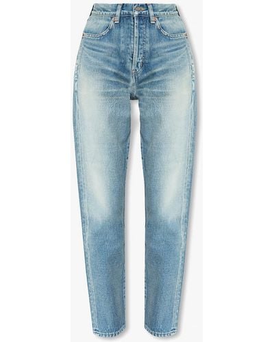 Saint Laurent Jeans With Tapered Legs - Blue