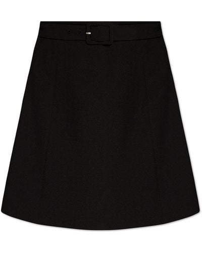 Theory Belted Skirt, - Black