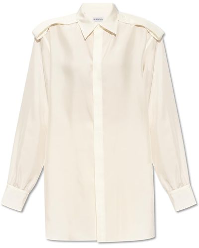 Burberry Silk Shirt, - White