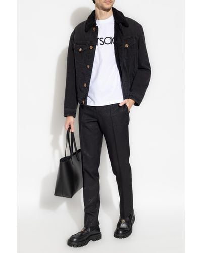 Versace Denim Jacket, - Black