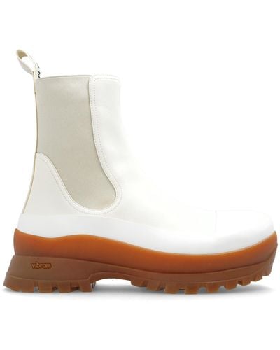Stella McCartney Chelsea Boots With Logo - White
