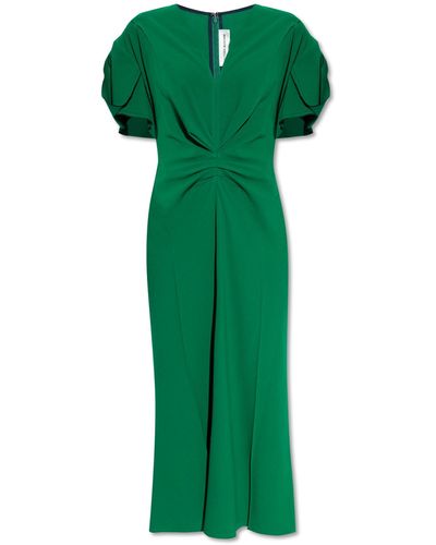 Victoria Beckham Gathered Dress - Green