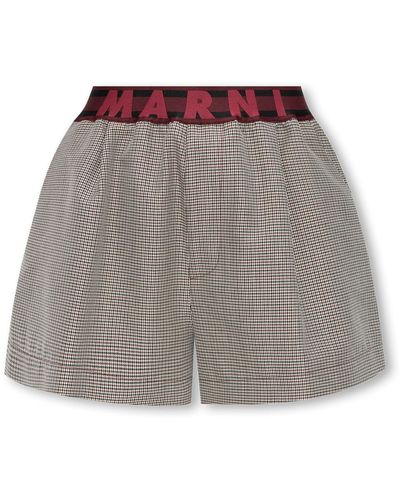 Marni Shorts With Logo - Brown
