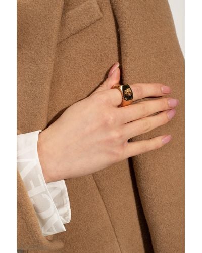 Versace Bolt-Shaped Ring - Brown