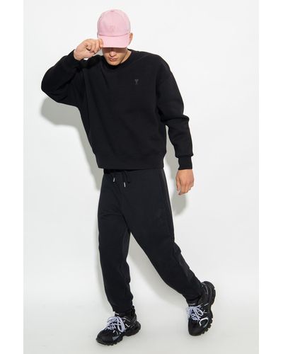 Ami Paris Sweatpants With Logo - Black
