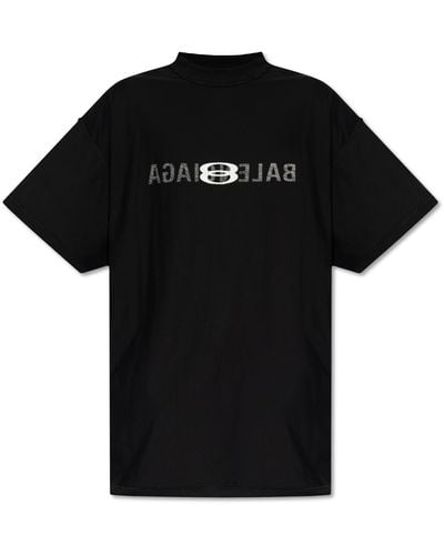 Balenciaga T-shirt With Logo, - Black