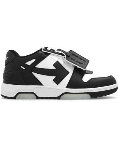 Off-White c/o Virgil Abloh Out Of Office Logo-embroidered Leather Low-top Trainers 7. - Black