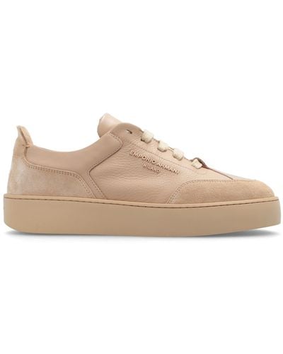 Emporio Armani Trainers With Logo - Natural