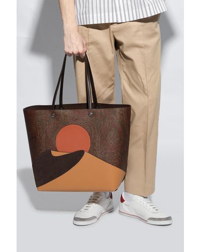 Etro Printed Shopper Bag, - Brown