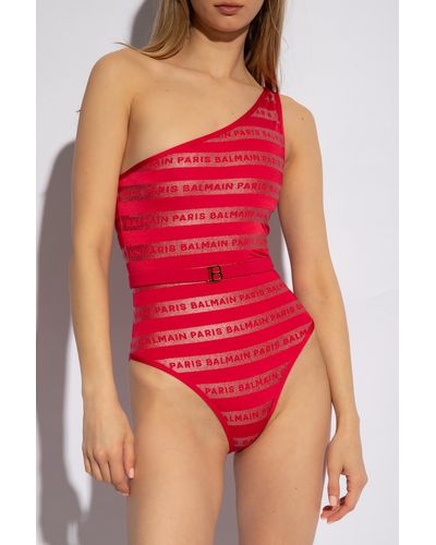 Balmain One-Piece Swimsuit - Red