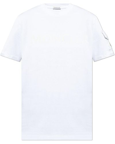Moncler T-shirt With A Pocket On The Sleeve, - White