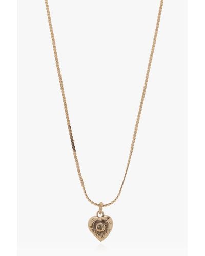 Gucci Necklace With Heart Charm - Metallic