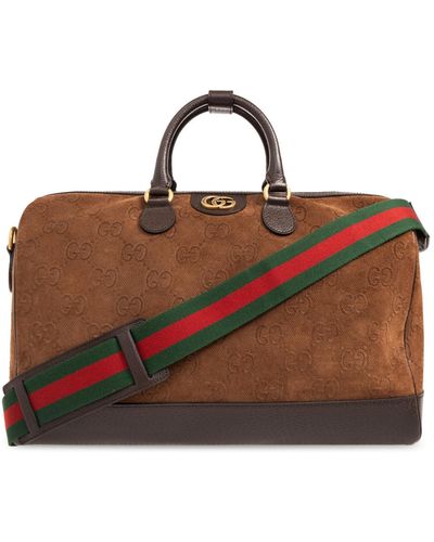 Gucci Suede Duffel Bag - Brown