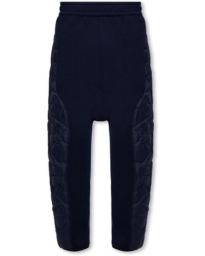 Moncler Genius Quilted Raffia High Waist Trousers - Blue
