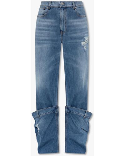 JW Anderson Jeans With Decorative Turn-Ups - Blue