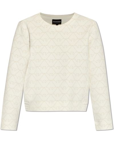 Emporio Armani Monogrammed Sweatshirt, - White