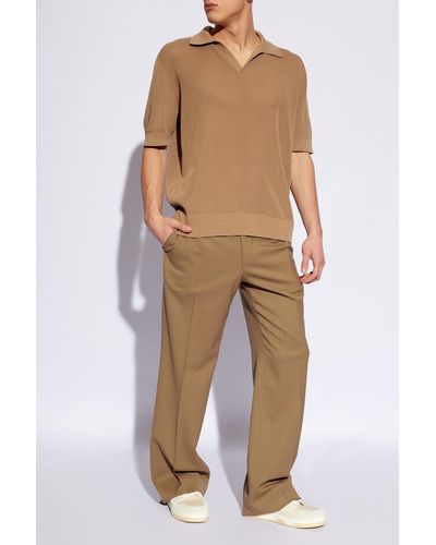 Dolce & Gabbana Cotton Polo Shirt, - Brown