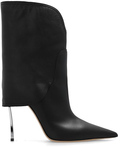 Casadei ‘Blade’ Leather Heeled Ankle Boots - Black
