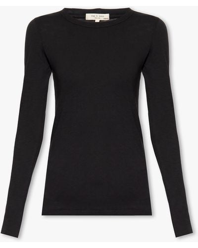Rag & Bone T-Shirt With Long Sleeves - Black