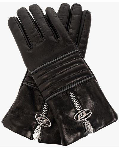 DIESEL 'g-elide' Leather Gloves - Black