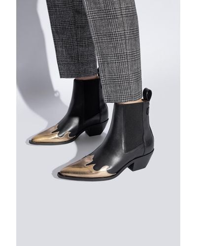 AllSaints 'dellaware' Heeled Ankle Boots, - Black