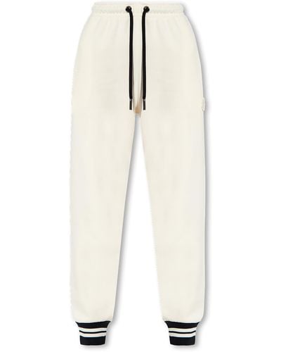 Moncler Joggers With Logo - White