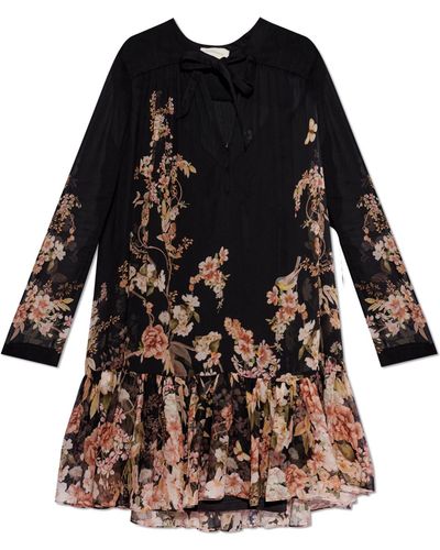 Zimmermann Floral Pattern Dress - Black