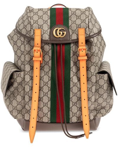 Gucci Backpack With 'ophidia' Monogram, - Natural