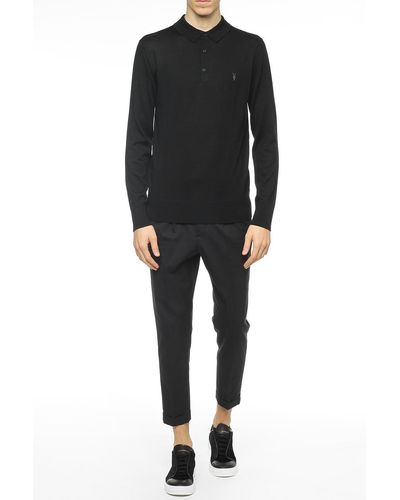 AllSaints Wool Polo Shirt - Black