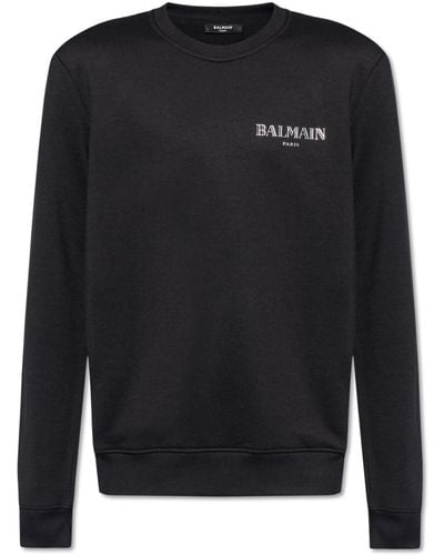 Balmain Sweatshirt With Logo, - Black